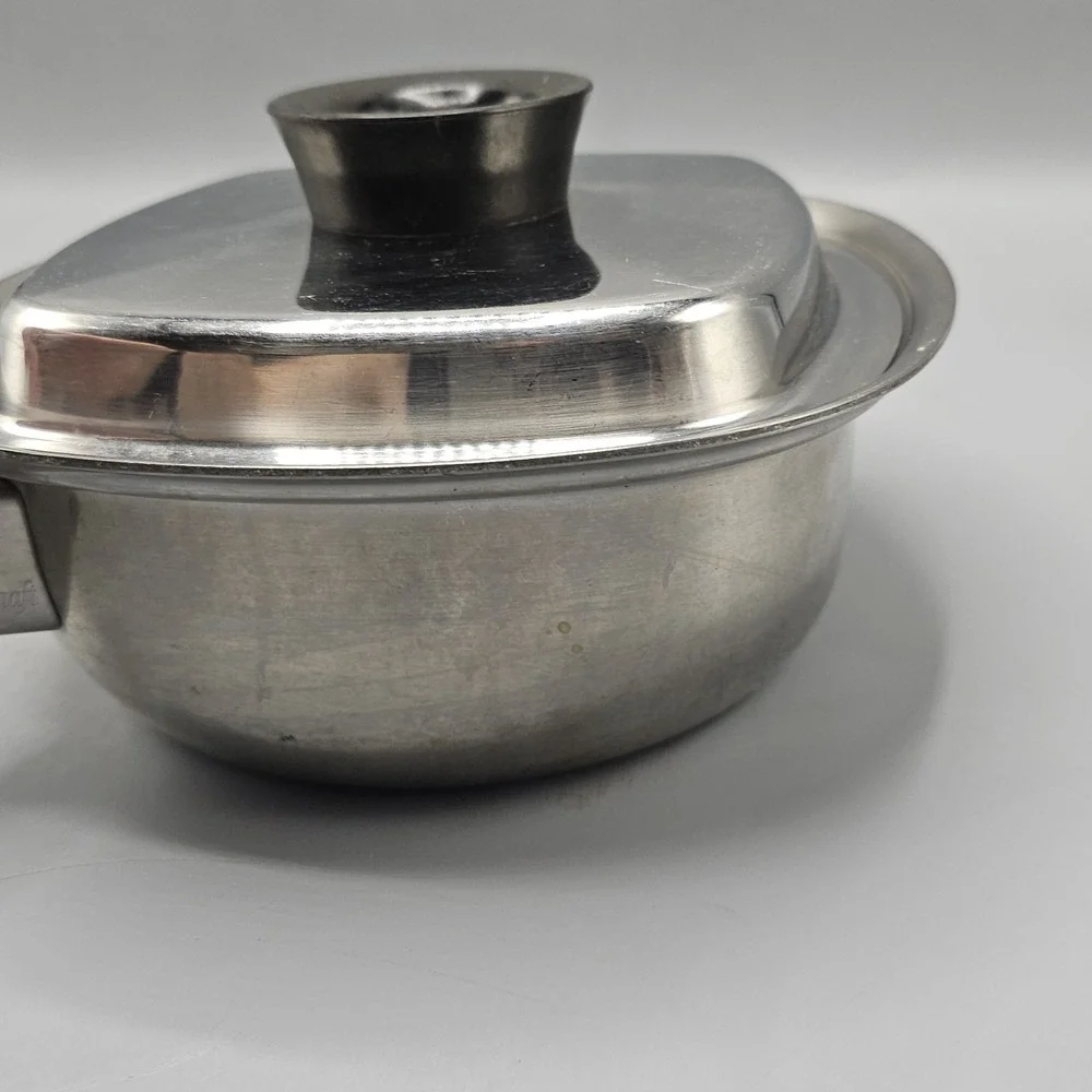 Vintage Aristo-Craft 1.5 QT Stainless Steel Square Saucepan Pot W/ Lid Made USA